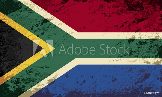Picture of South Africa flag Grunge background Vector illustration